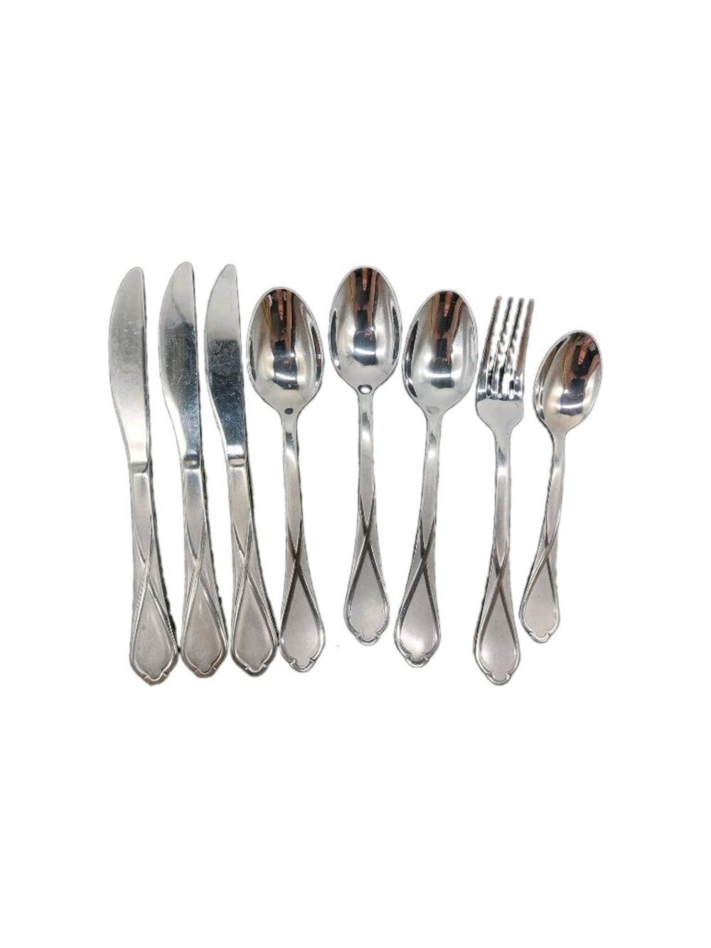 Cambridge Heather Sand Flatware Silverware Spoons Forks Knife Lot Of 8